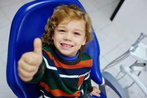 Boy in dental chair