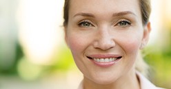 Woman smiling outdoors