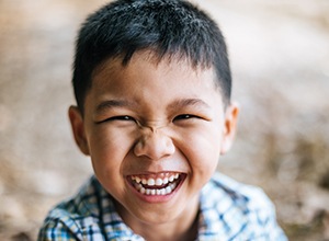 Young boy smiling