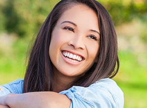 Closeup of woman receiving dental exam