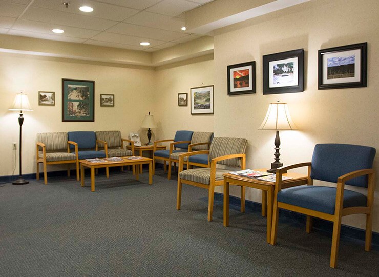 Comfortable patient waiting area
