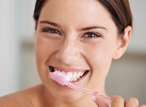 Closeup of smile with healthy gums