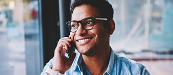 man talking on phone